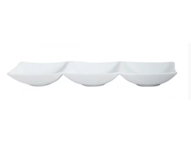 Hong Kong sauce bowl 3 compartiments 250x80mm