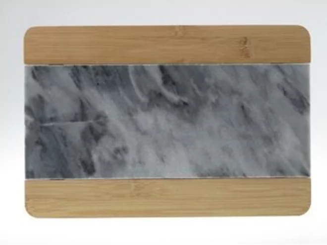 Presenteerplank hout/marmer grijs 350x250mm