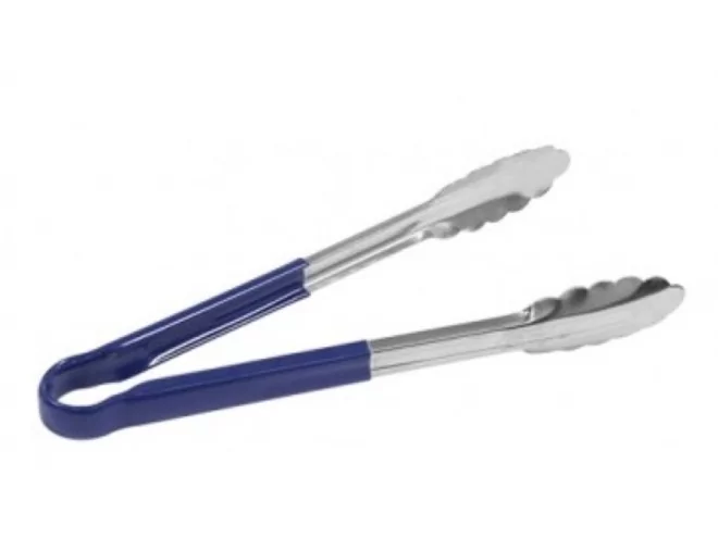 Pince à servir manche silicone 250xB40mm bleu
