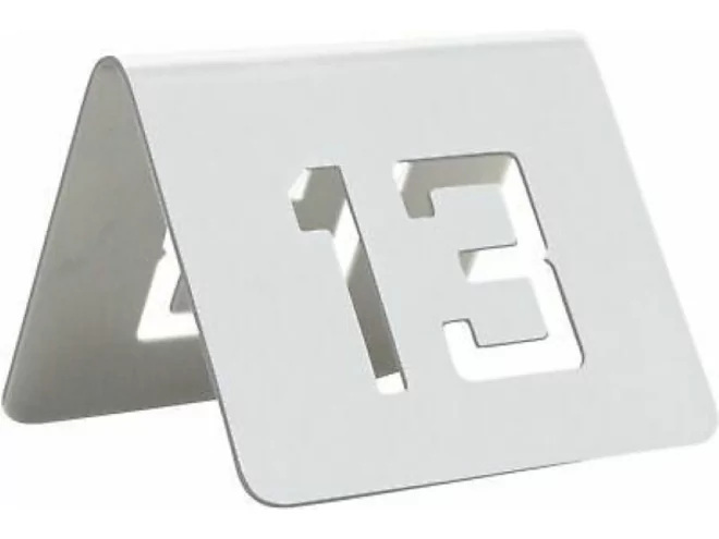 Tafelnummers inox L60xH50mm van 13 tot 24 L55xH40mm