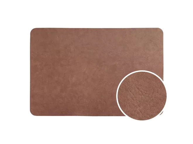 Napperon brun rustic/cognac leatherlook double face L450xB300mm