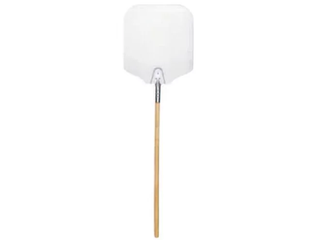 Pizzaschep aluminium met houten steel L1320mm