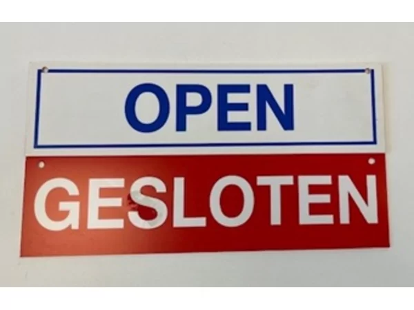 Plaatje pvc OPEN/GESLOTEN