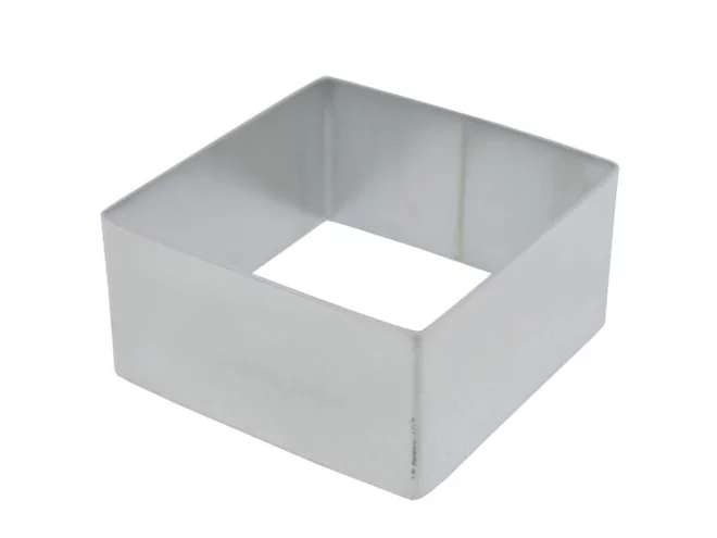 Cercle à mousse inox 18/8 carre H45mm-dia.200x200mm