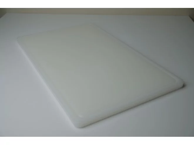 Snijplank HDPE met sapgeul wit L530xB325xH15mm