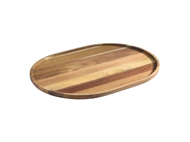 Oval tray wood acacia L370xB270xH15mm