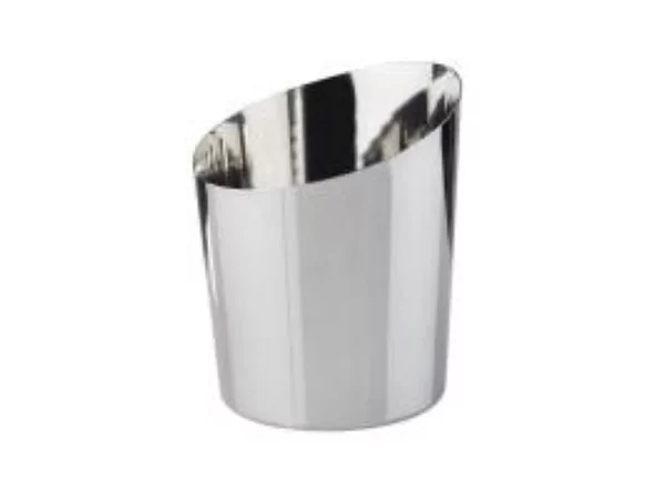 Snack/Frietbakje schuin inox glad D95xH85/115mm 450ml