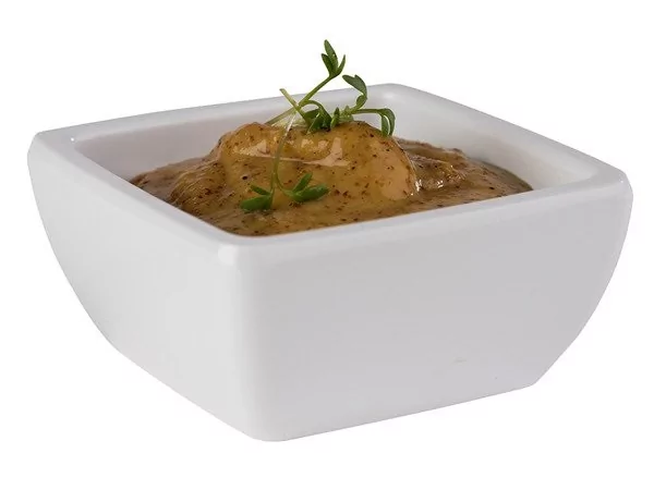 Melamine square bowl white 65-H30mm-50ml