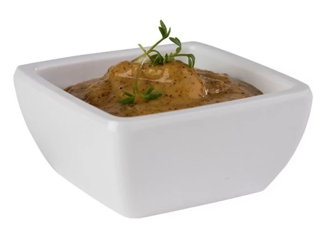 Melamine vierkante kommetje wit 65-H30mm-50ml