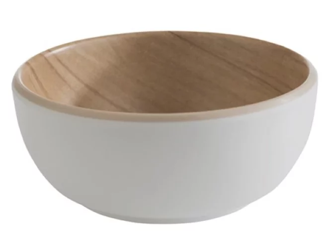 Melamine Frida bowl  wit/imitatie hout D85xH35mm 100ml