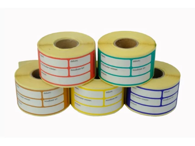 Voedselwaren stickers 250 st. blauw (vis)