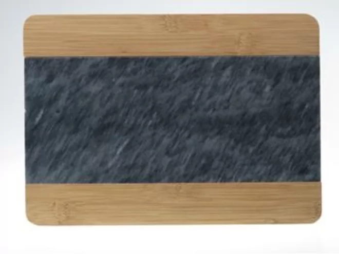 Presenteerplank hout/marmer grijs 300x190mm