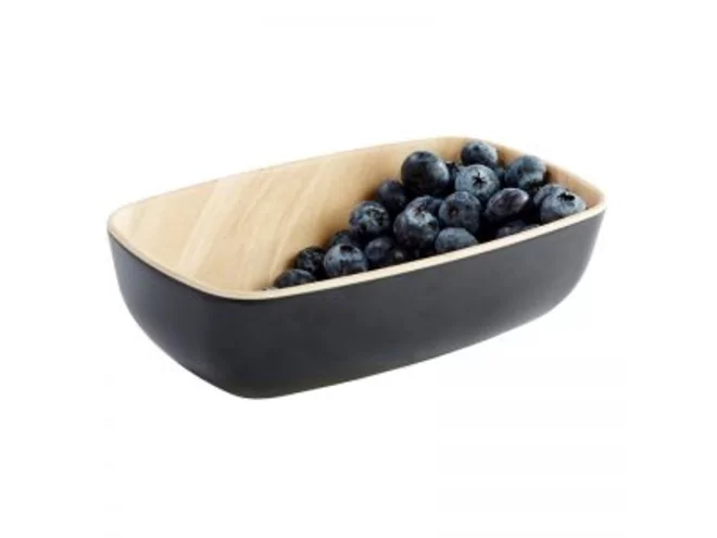 Frida melamine bowl 176x108xH55mm zwart/imitatie hout