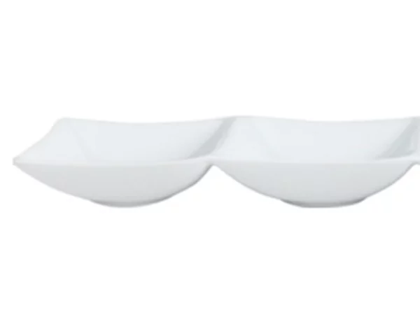 Hong Kong saucière 2 compartiments blanc L170xB80mm