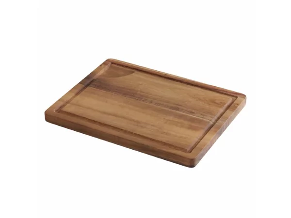 Planche de présentation acacia avec rainure L400xB280xH18 