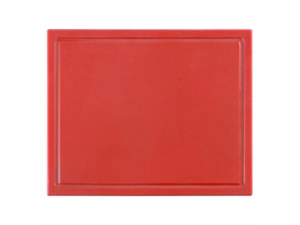 Antimicrobial Cutting boardHDPE 325x265x14mmwith groove red