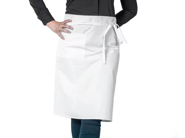 Basic voorbindschort 100% katoen L45xB80cm wit