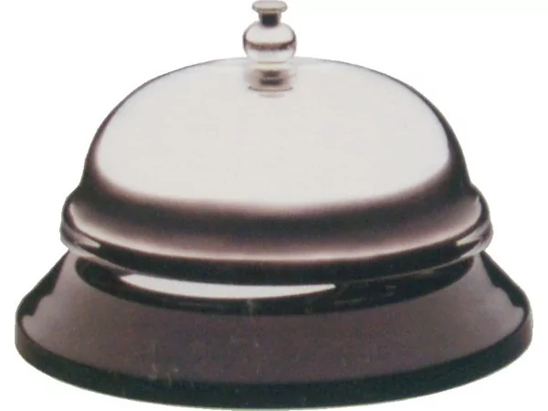 Sonnette réception chromée sur support noir D85xH65mm