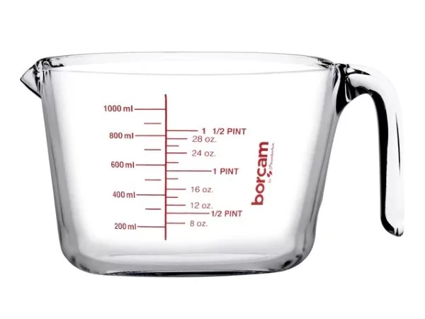 Borcam Mesuring jug in glass 1000ml Ø164xH114mm