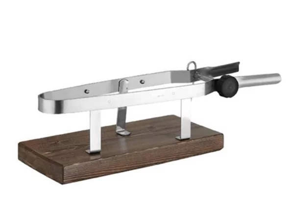 Ham slicing stand inox 18/10 on wood L58xH17cm