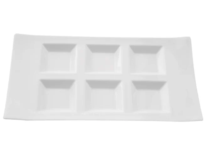 Papillon escargot/amuse guele 6 comp blanche 150x270mm