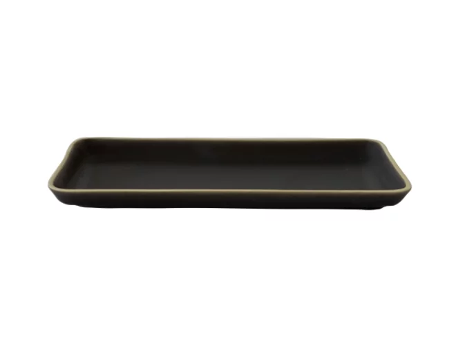 Atlas black assiette rectangulaire L270xB120mm
