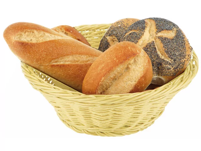 Panier à pain poly-rattan Ø25.5cm  H 8.5 cm sans couvercle