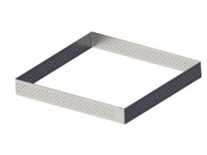 Cake ring stainless square straight edge perforated Ø150mm H