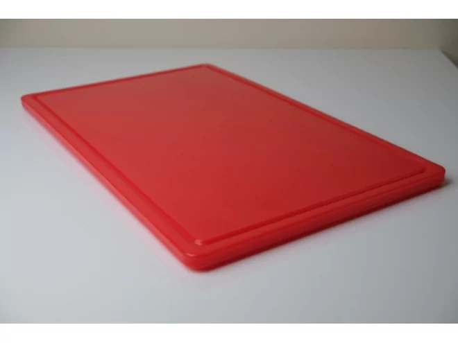 Antimicrobial Cutting board HDPE530x325x14mm withgroove red