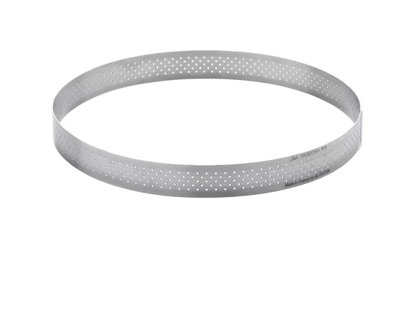 Anneau à gateau inox rond bord droite perfore Ø285mm H35mm