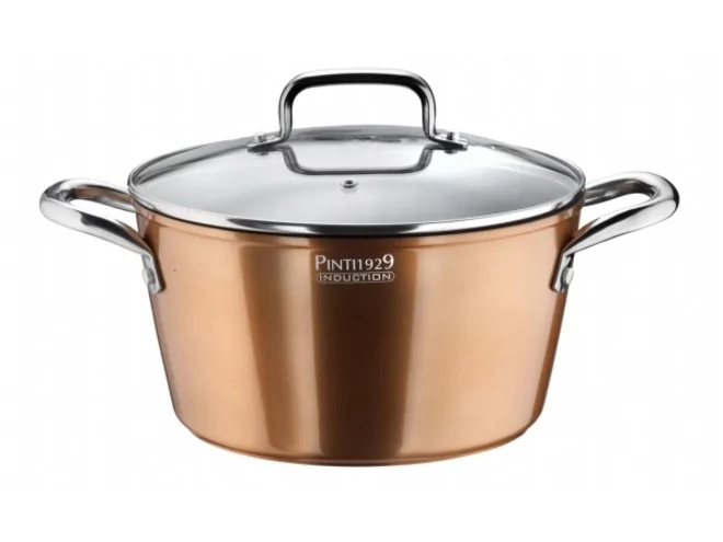 Pinti Materic Copper look Stockpot w/lid glass Ø200mm