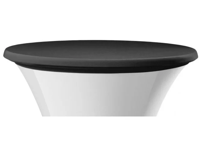 Top cover stretch pour table reception dia80-85cm noir