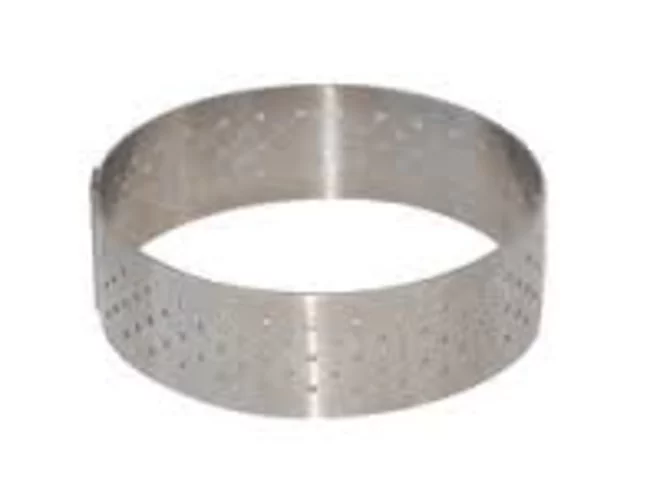 Anneau à gateau inox rond bord droite perfore Ø85mm H20mm