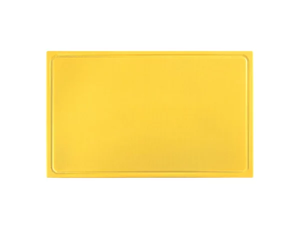 Cutting board HDPE 530x325x20mm with groove yello