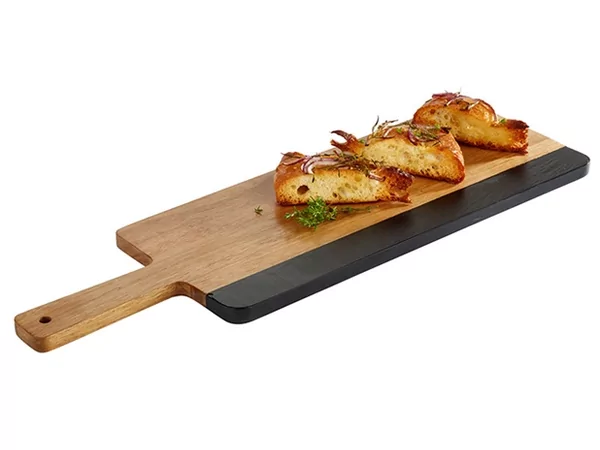 Presenteerplank acacia met krijtstreep 420x180x15mm