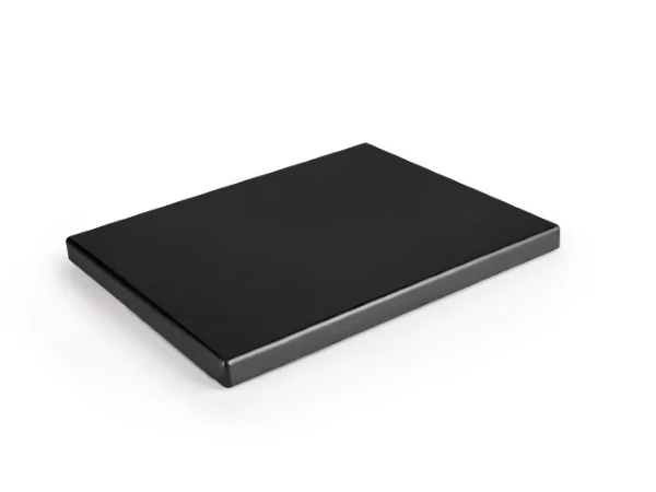 Snijplank HDPE met sapgeul zwart L530xB325xH20mm