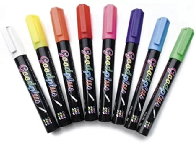 Krijtstiften fluo 8 kleuren 10mm