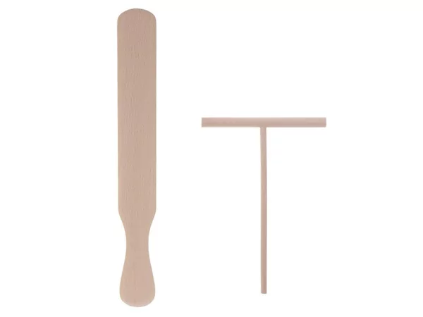 Spatule et distributeur crêpes en bois