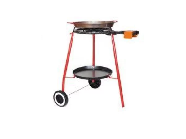 Set paellapan blankstaal D400mm + brander + staander