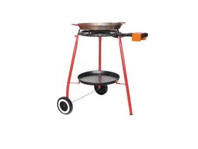 Set paellapan blankstaal D400mm + brander + staander