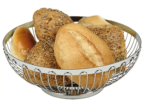 Bread/fruit basket s/s round Ø210xH100mm
