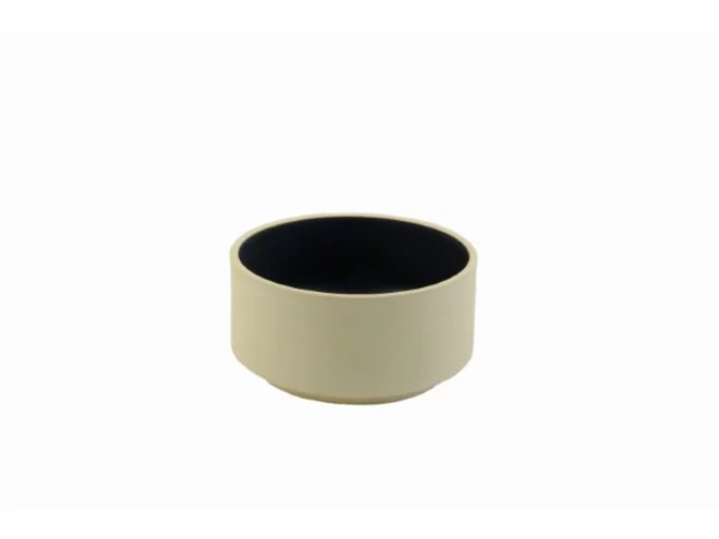 Atlas beige black bowl Ø120xH60mm 400ml