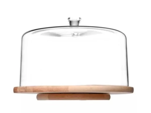 Cake stand on wooden roating tray D220xH330mm