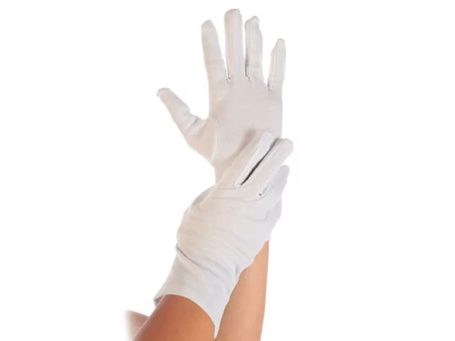 Serveerhandschoenen wit katoen per paar L