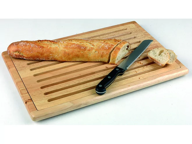 Broodsnijplank rubberwood met kruimelbak GN1/1 L530xB325xH20mm