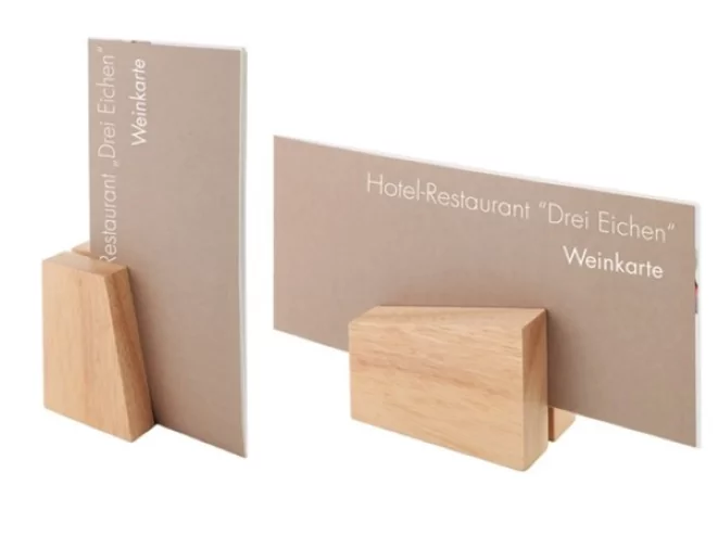 Card holder wood 85x60mm H45/85mm 2pc