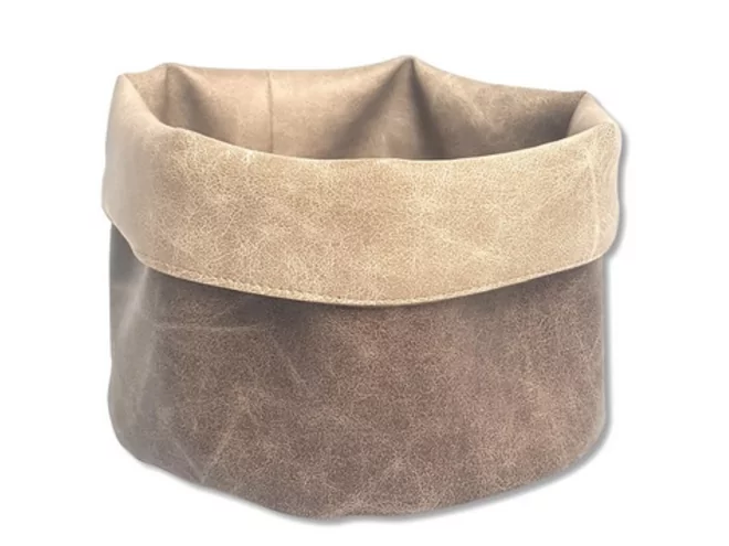 Broodmandje Sonoclean leatherlook cacao/vintage D150mm