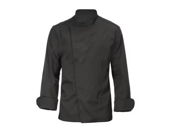 Mirko veste de cuisine noir poly/coton boutons press M