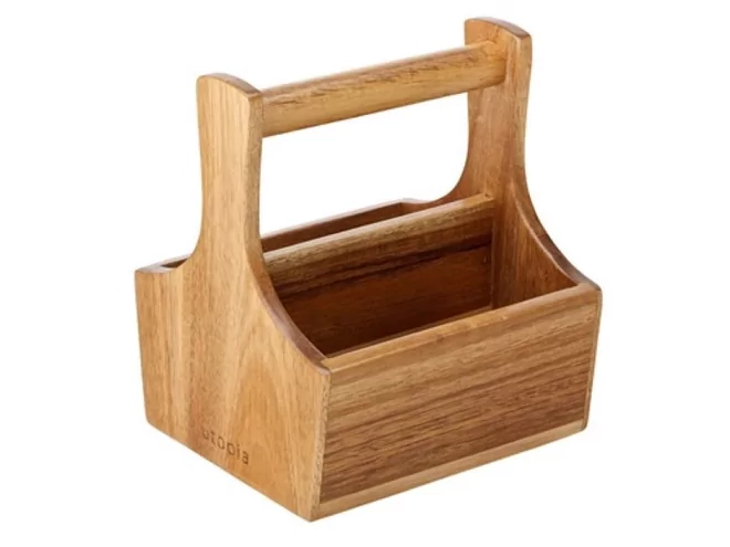 Houten bakje menagere kruiden/olie/sausjes L260xB170mm