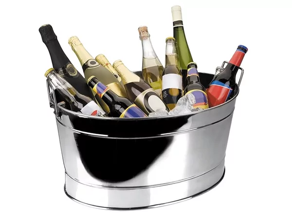 Champagne/wijnkoeler inox XL ovaal 430x300x200mm 20ltr